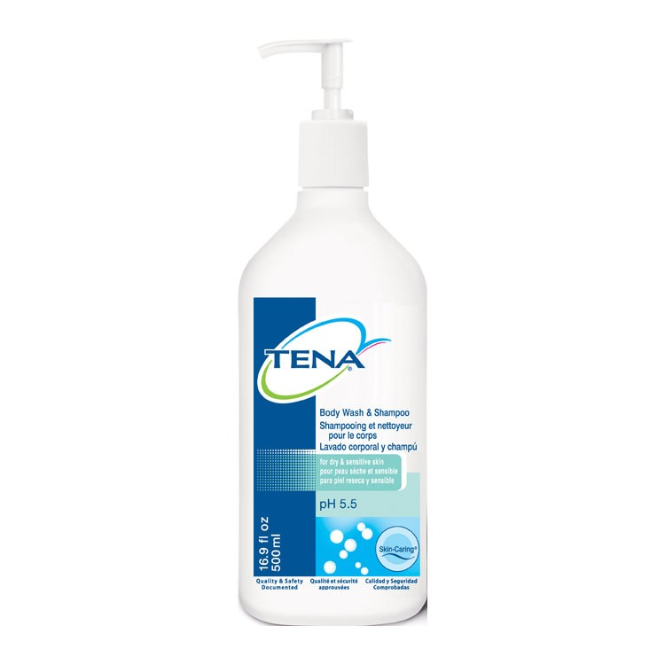 TENA Body Wash and Shampoo (500ml)