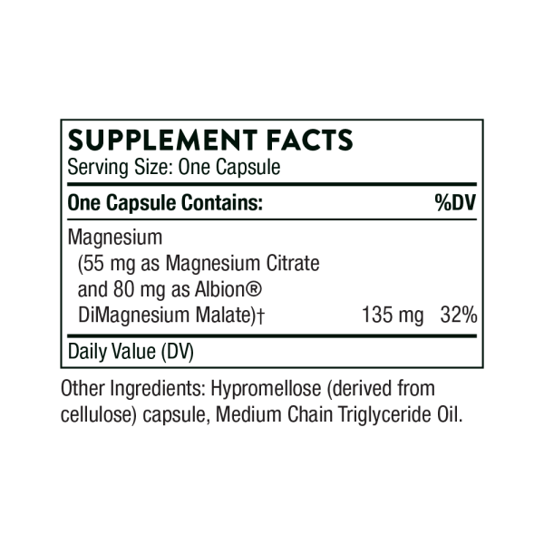 Thorne Magnesium CitraMate | Metabolism Support | ZM272 | 90 Capsules