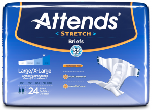 Attends Stretch Briefs | Large/X-Large 40" - 70" | Bag of 24