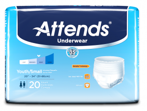 Attends Advanced Underwear - Classic Fit | Small/Youth 20" - 34" | APP0710 | Bag of 20