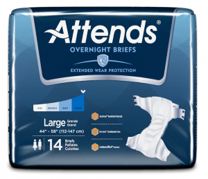 Attends Briefs w/ Overnight Protection | Large 44" - 58" | DDEW30 | Bag of 14