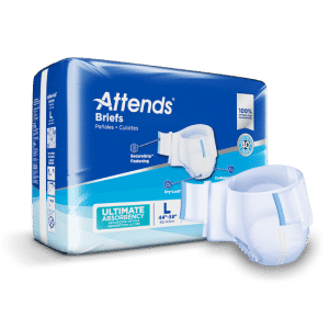 Attends Briefs Ultimate Absorbency | Large 44" - 58" | DDC30 | 1 Bag of 24