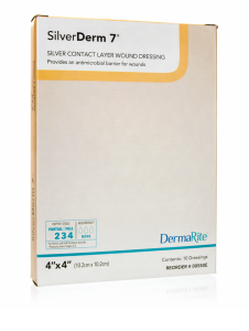 DermaRite SilverDerm 7 Antimicrobial Wound Contact Silver Dressing | 4" x 4" | 00550E | 1 Item