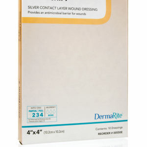 DermaRite SilverDerm 7 Antimicrobial Wound Contact Silver Dressing | 4" x 4" | 00550E | 1 Item