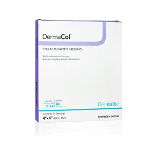 DermaRite DermaCol Collagen Matrix Dressing | 4" x 4" | 00303E | 1 Item