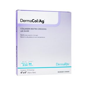 DermaRite DermaCol/Ag Collagen Matrix Dressing with Silver | 4" x 4" | 00503E | 1 Item