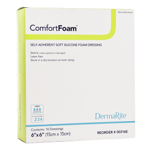 DermaRite ComfortFoam Dressing | 6" x 6" | 00316E | 1 Item