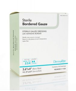 DermaRite Sterile Bordered Gauze Dressing | 3.6" x 4" | 11364 | 1 Item