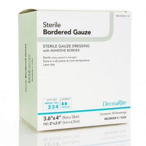 DermaRite Sterile Bordered Gauze Dressing | 3.6" x 4" | 11364 | 1 Item