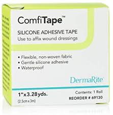 DermaRite ComfiTape Silicone Adhesive Tape | 1" x 3.28 yds | 69130 | 1 Item