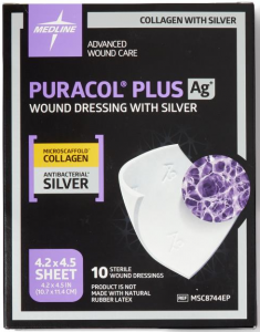 Medline MSC8744 | PURACOL Collagen Plus AG+ Wound Dressings | IG | USA