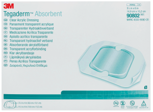 3M 90802 | Tegaderm Clear Absorbent Acrylic Dressing | 5-7/8" x 6" | 1 Item