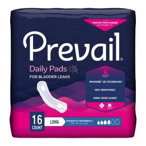 Prevail Women's Bladder Control Pads - Moderate | White 11" | FQ BC-013 | 1 Bag of 16