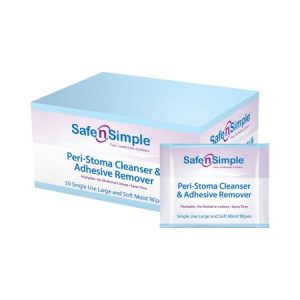 Safe-n-Simple SNS00550 | Peri-Stoma Wipes and Adhesive Removers | 5" x 7" | Packet of 50