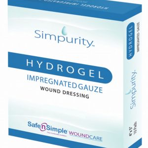 Safe-n-Simple 58820 | HydroGel Impregnated Gauze | 4" x 5" | Box of 10