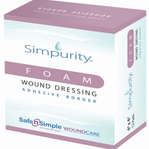 Safe-n-Simple Bordered Foam Dressing with Adhesive Border | 2" x 2" | SNS72302 | Box of 12