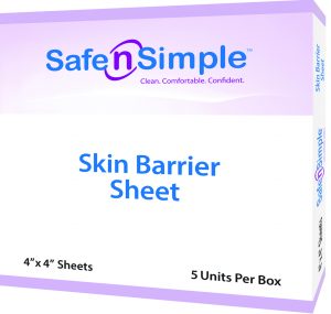 Safe-n-Simple SNS21605 | Skin Barrier Sheets 4″ x 4″ | Square | Box of 5