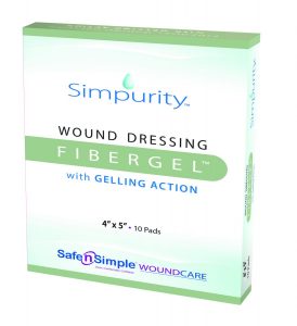 Safe-n-Simple FiberGel Wound Dressing | 4" x 5" | SNS56745 | 1 Item