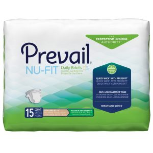Prevail Nu-Fit Adult Briefs | X-Large 59"- 64" | FQ NU-014/1 | 1 Bag of 15