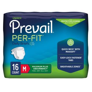 Prevail Per-Fit Adult Brief | Medium 34" - 46" | FQ PF-012/1 | White | 1 Bag of 16