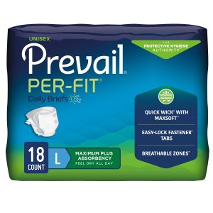 Prevail Per-Fit Adult Brief | Large 44" - 58" | FQ PF-013/1 | Blue | 1 Bag of 18