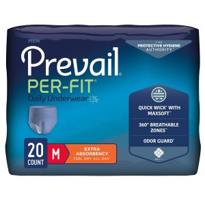 Prevail Per-Fit Men's Protective Underwear | Medium 34"- 46" | FQ PFM-512 | 1 Bag of 20