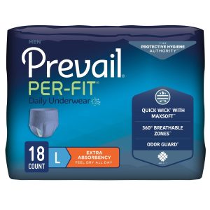 Prevail Per-Fit Men's Protective Underwear | Large 44"- 58" | FQ PFM-513 | 1 Bag of 18