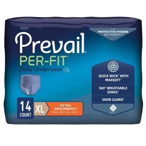 Prevail Per-Fit Men's Protective Underwear | X-Large 58"- 68" | FQ PFM-514 | 1 Bag of 14