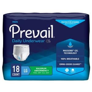 Prevail Incontinence Underwear for Men | Large/XL 44" - 64" | FQ PUM-513/1 | 1 Bag of 18