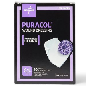 Puracol Plus AG+ Collagen Wound Dressing w/ Silver | MSC8722 | 2" x 2" | 1 Item