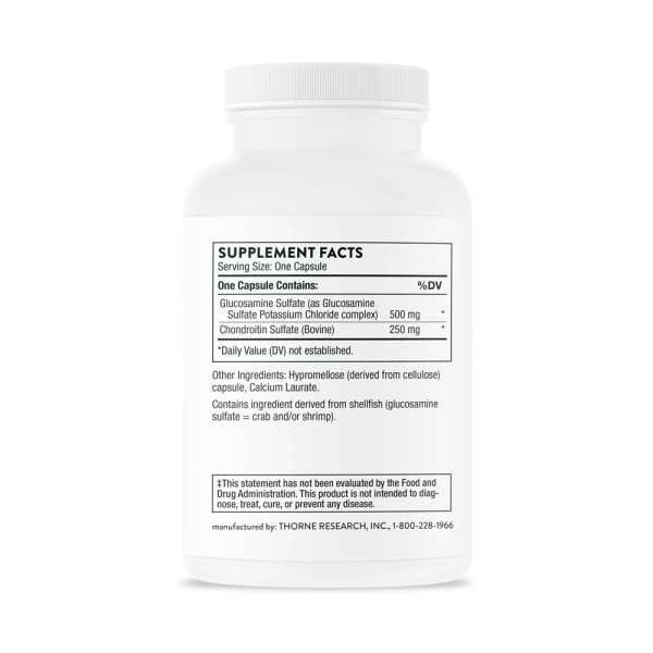 Thorne Glucosamine & Chondroitin Supplement Facts