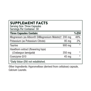 Thorne Heart Health Complex (formerly Q-10 Plus) Supplement Facts