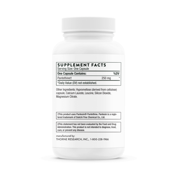 Thorne Pantethine Supplement Facts