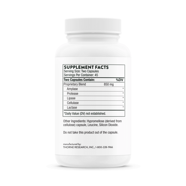 Thorne Plantizyme Supplement Facts