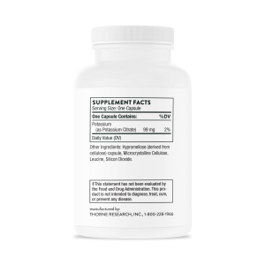 Thorne Potassium Citrate Supplement Facts