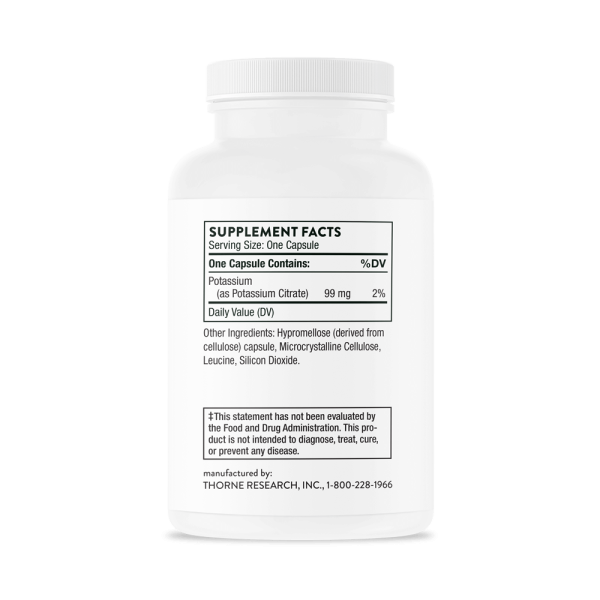 Thorne Potassium Citrate Supplement Facts