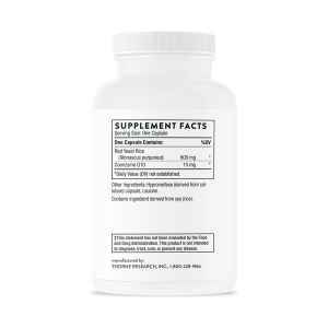 Thorne Red Yeast Rice + CoQ10 Supplement Facts