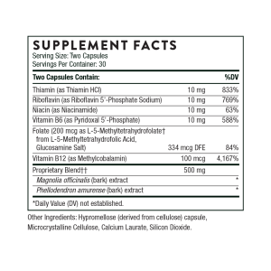 Thorne Relora Plus Supplement Facts