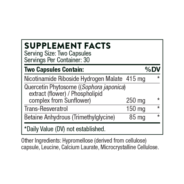 Thorne ResveraCel Supplement Facts