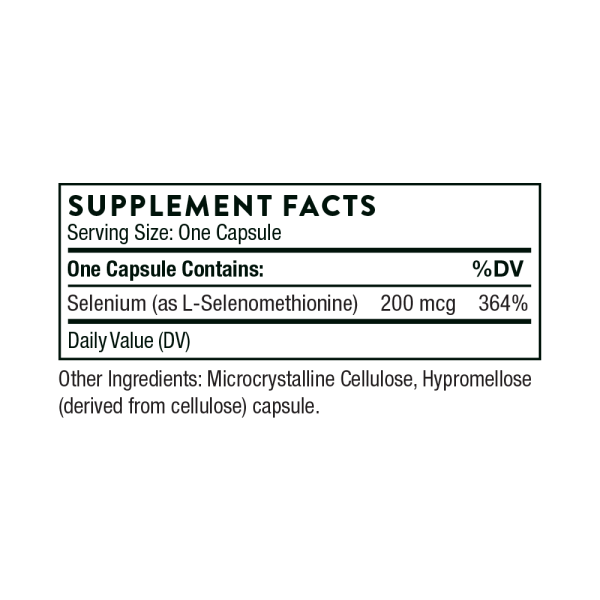 Thorne Selenium Supplement Facts