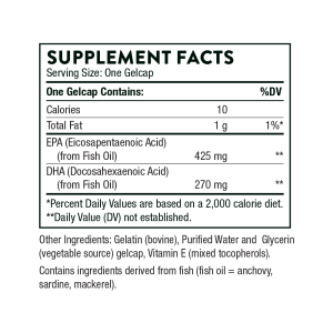 Thorne Super EPA Supplement Facts