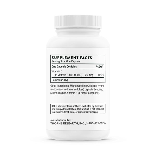Thorne Vitamin D-1,000 Supplement Facts