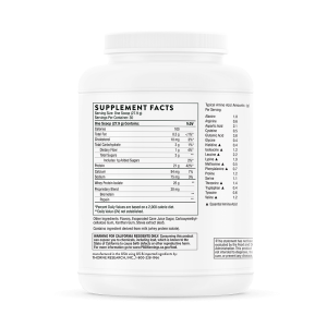 Thorne Whey Protein Isolate - Vanilla Supplement Facts