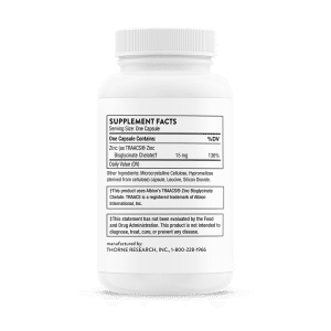 Thorne Zinc Bisglycinate 15 mg Supplement Facts