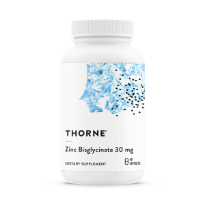 Thorne Zinc Bisglycinate 30 mg | Hormone Support, Immune, Skin:Hair:Nails | M291NC | 60 Capsules
