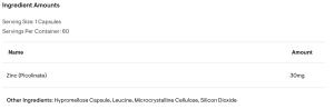 Zinc Picolinate 30 mg ingredients