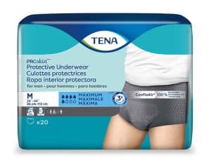 TENA Proskin Maximum Absorbency Underwear for Men | M 34 - 44 | 73520 | Bag 0f 20