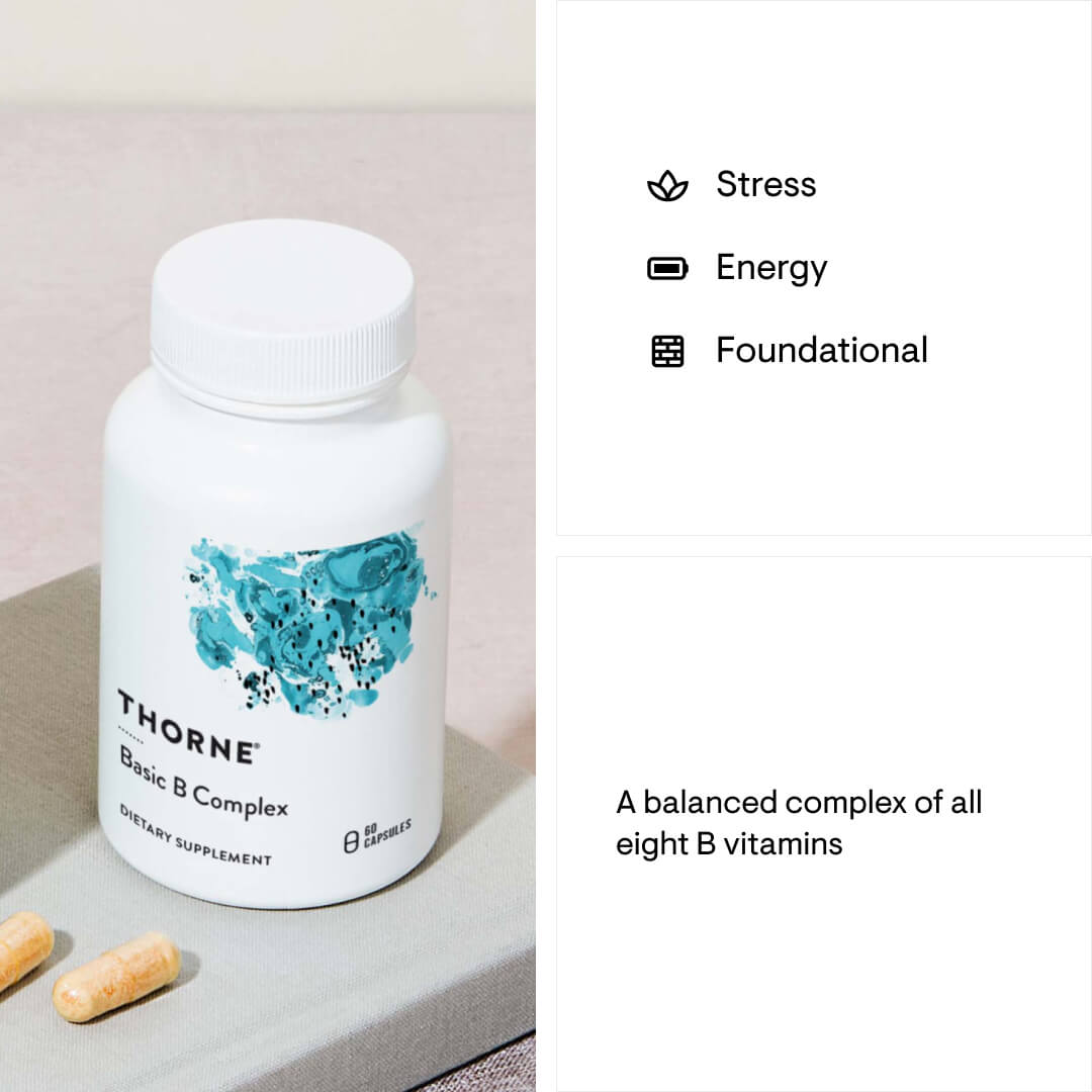 Thorne Basic B Complex | Energy, Stress | 60 Capsules | USA