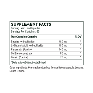 Thorne Bio-Gest (180 count) Supplement Facts