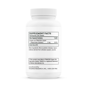 Thorne Copper Bisglycinate Supplement Facts